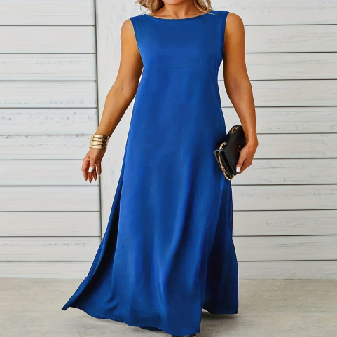 Vestido Longo Minimalista Sem Manga