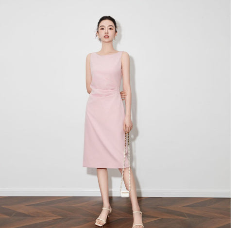 Vestido Rosa Claro sem Mangas