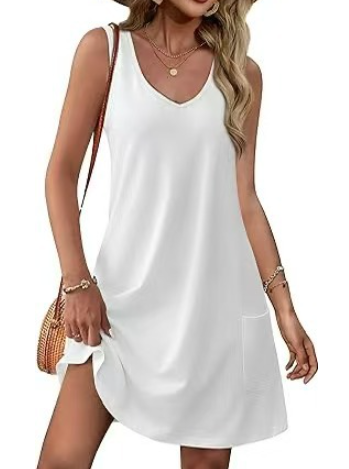 Vestido Curto Verão Estampado com Decote em V Fluido