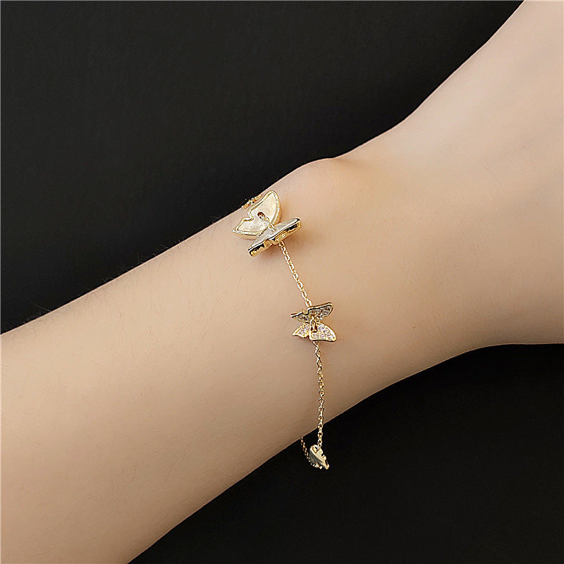 Bracelete Borboleta com Micro Zircônias