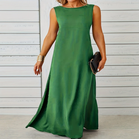 Vestido Longo Minimalista Sem Manga