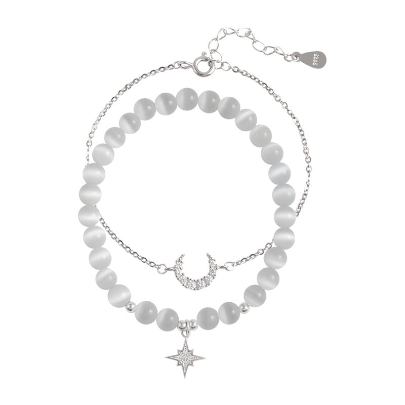 Bracelete Geométrico com Pedra Opala