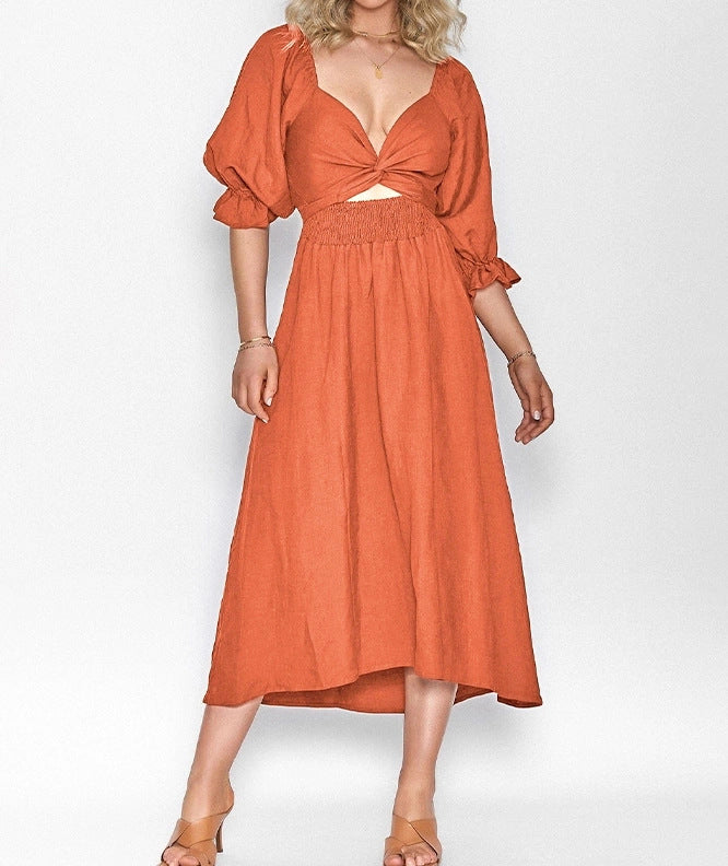 Vestido Elegante de Duas Peças com Decote em V