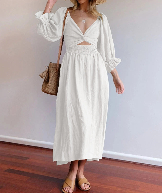 Vestido Elegante de Duas Peças com Decote em V