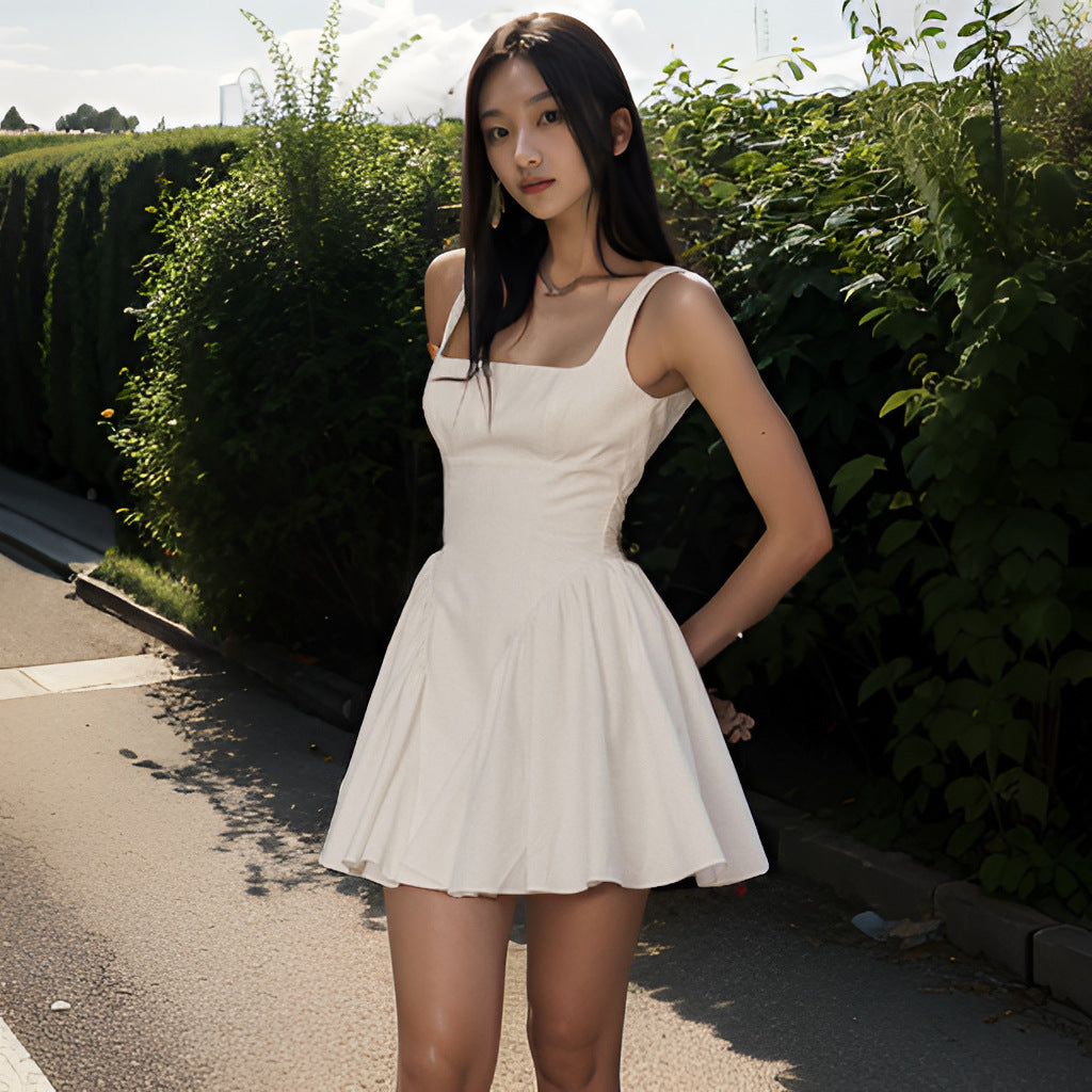 Mini Vestido Branco com Laço e Costas Abertas