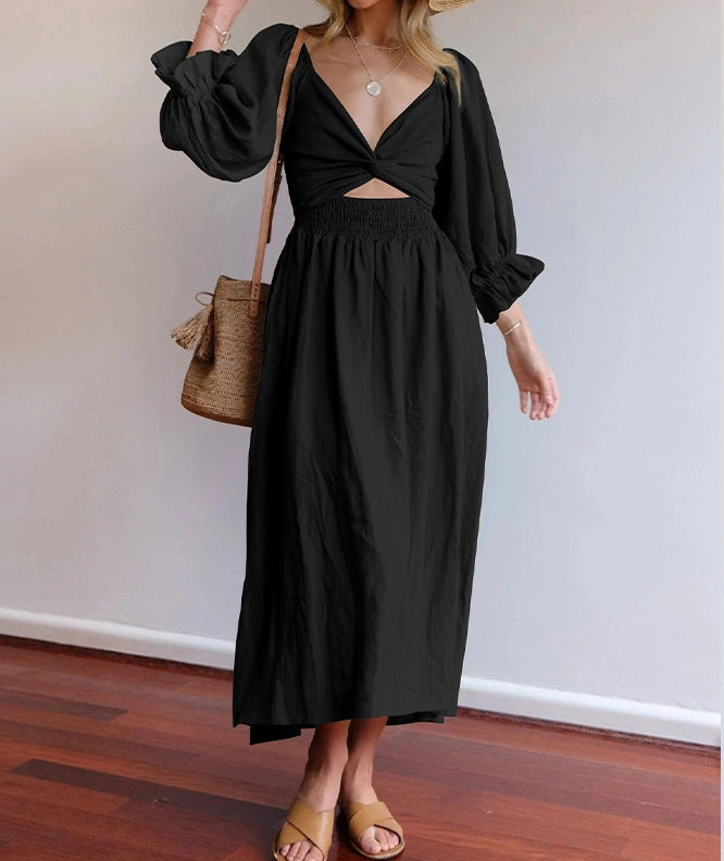 Vestido Elegante de Duas Peças com Decote em V