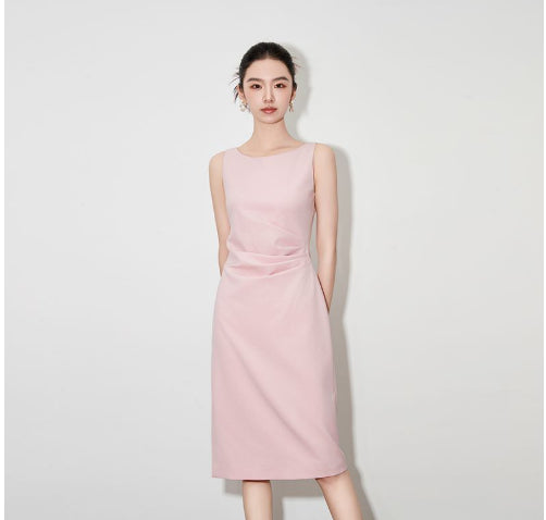 Vestido Rosa Claro sem Mangas