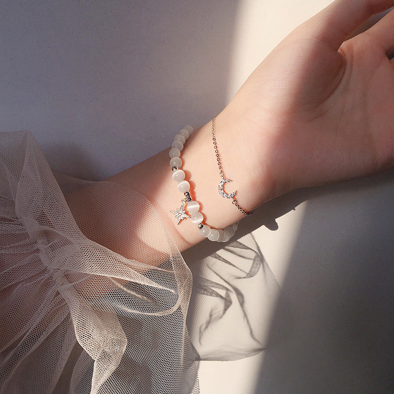 Bracelete Geométrico com Pedra Opala