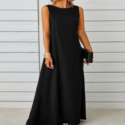 Vestido Longo Minimalista Sem Manga
