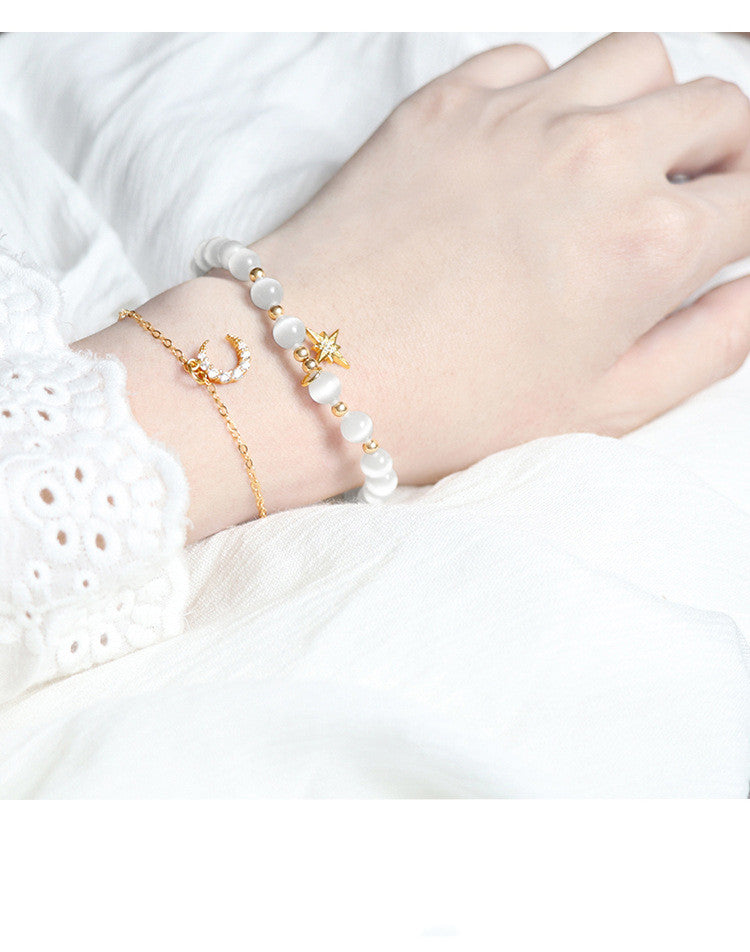 Bracelete Geométrico com Pedra Opala